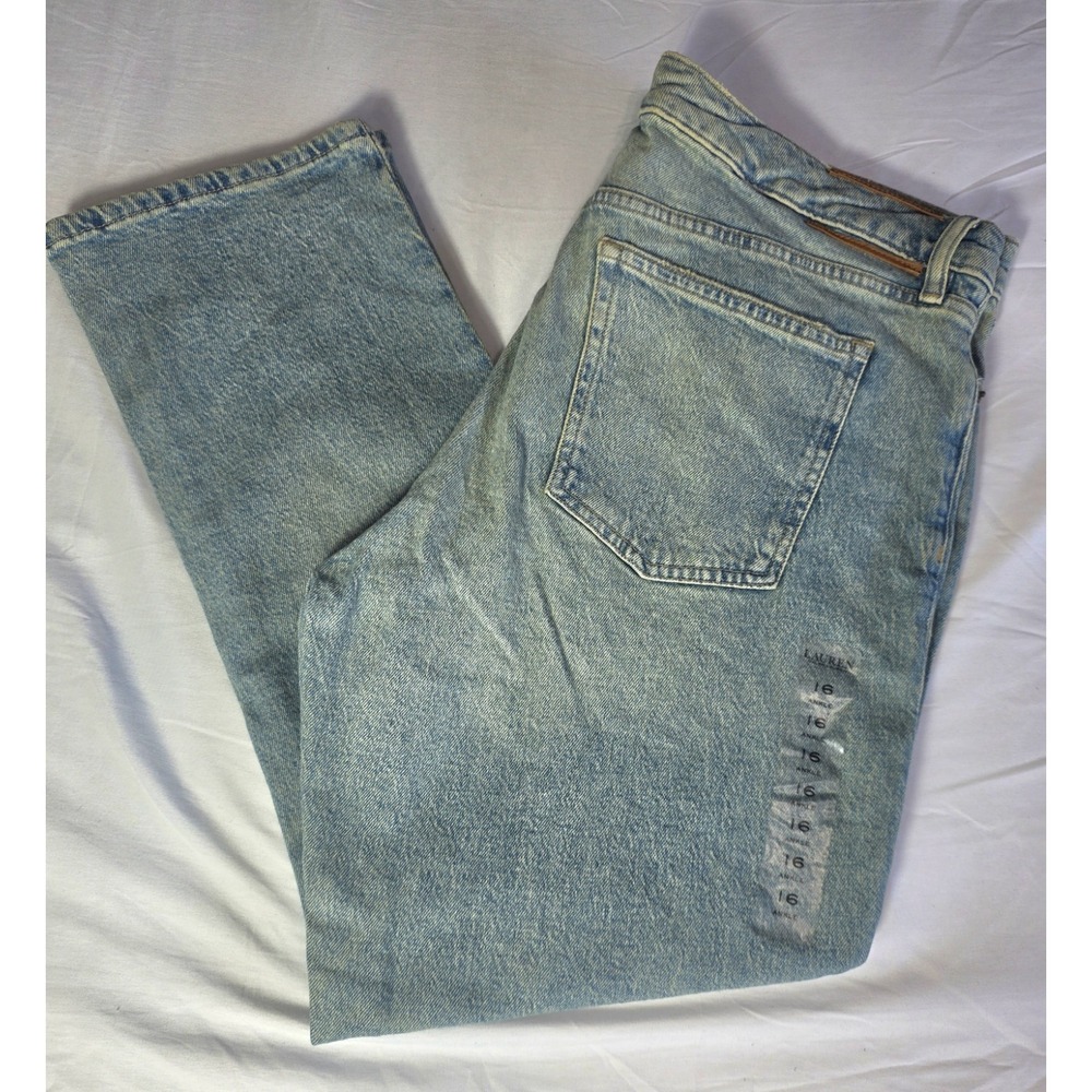 Polo Ralph Lauren Mid Rise Straight Ankle Blue Denim Jeans Women's Size 16 NWOT - Picture 6 of 13